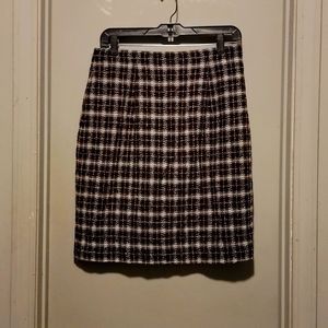 Anne Taylor-Loft checkered lined skirt